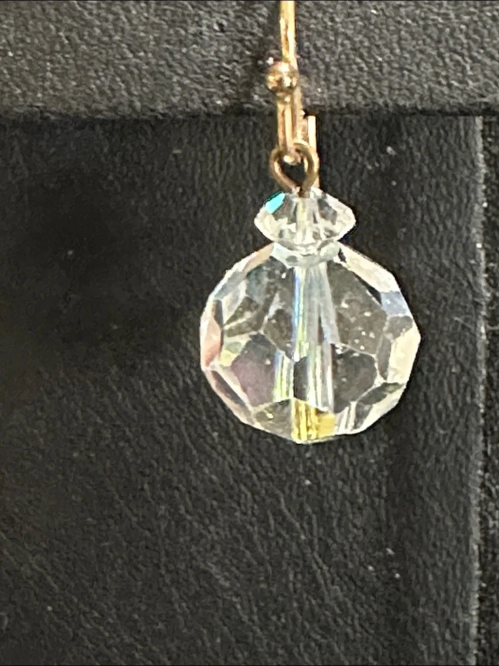 AB Faceted Crystal 14k Gold-plate Wire Back Drop Earrings